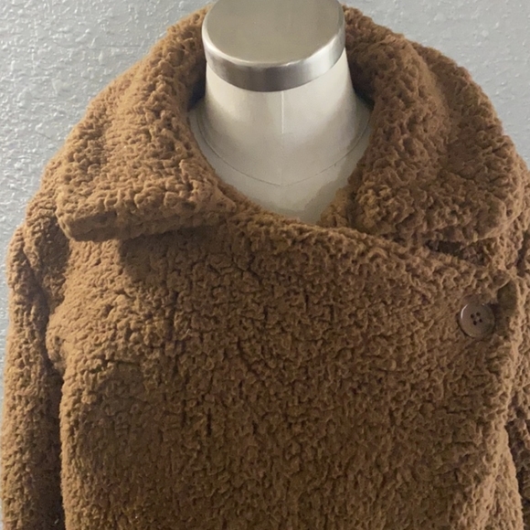 Jack by BB Dakota Soft Skills Camel Tan Sherpa Moto Jacket size Large - Picture 11 of 11